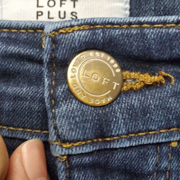 Loft Plus Jeans Womens Size 16 Blue High Waist Skinny Denim Stretch - Picture 11 of 14